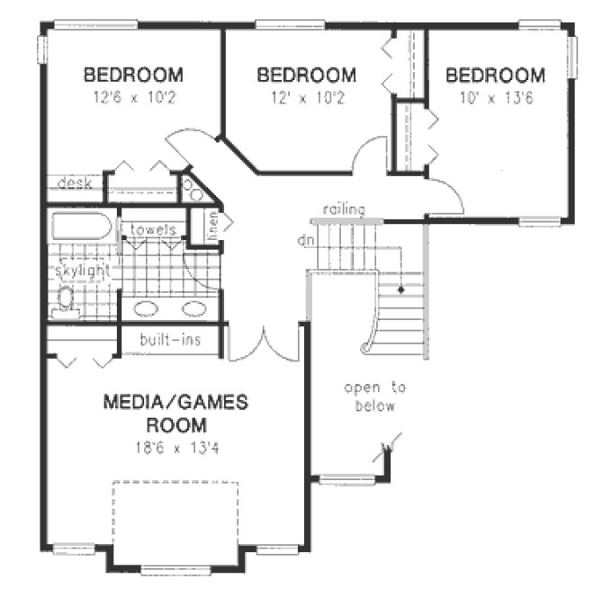 Second Floor Plan for House Plan #133249