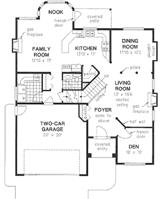 Main Floor Plan for House Plan #135249