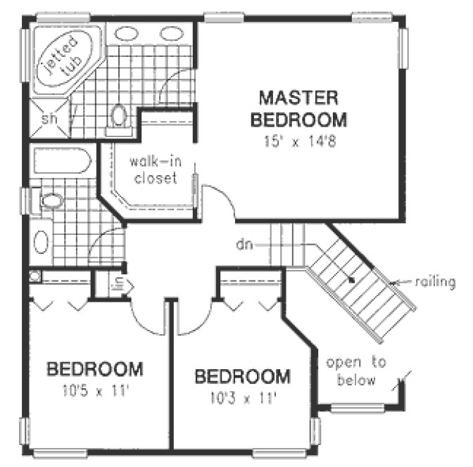 Second Floor Plan for House Plan #137249