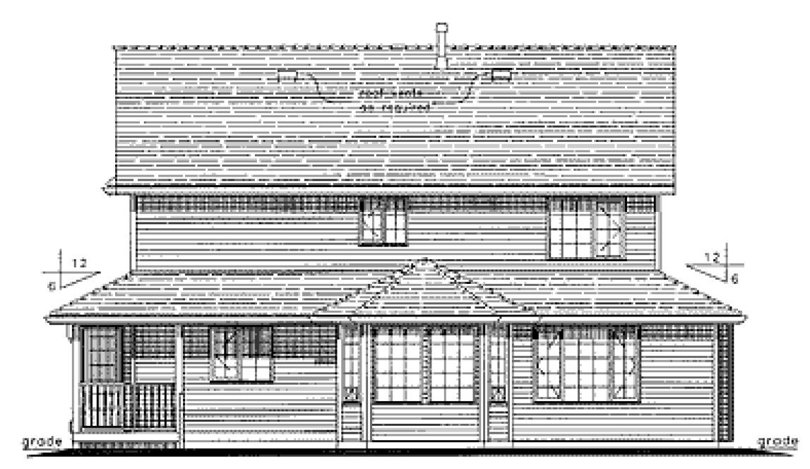 Rear Elevation for House Plan #138249