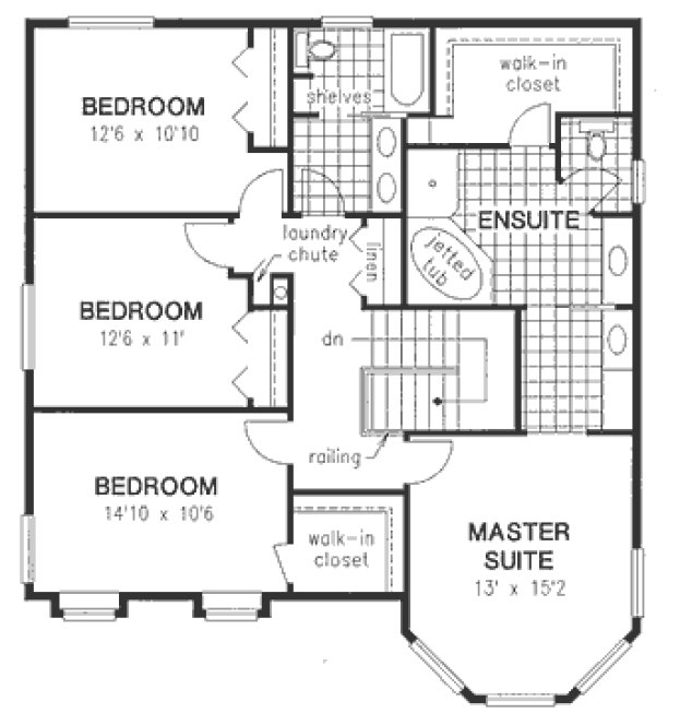 Second Floor Plan for House Plan #138249