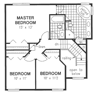 Second Floor Plan for House Plan #131349