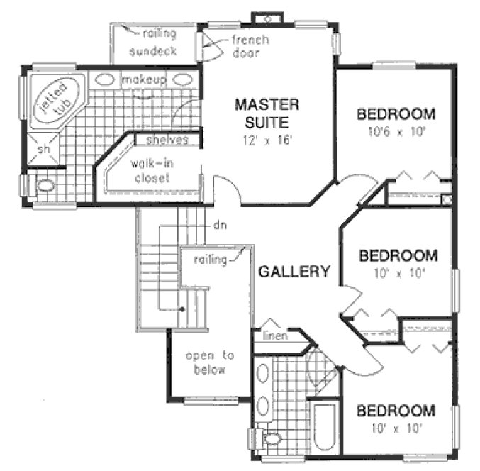 Second Floor Plan for House Plan #134349