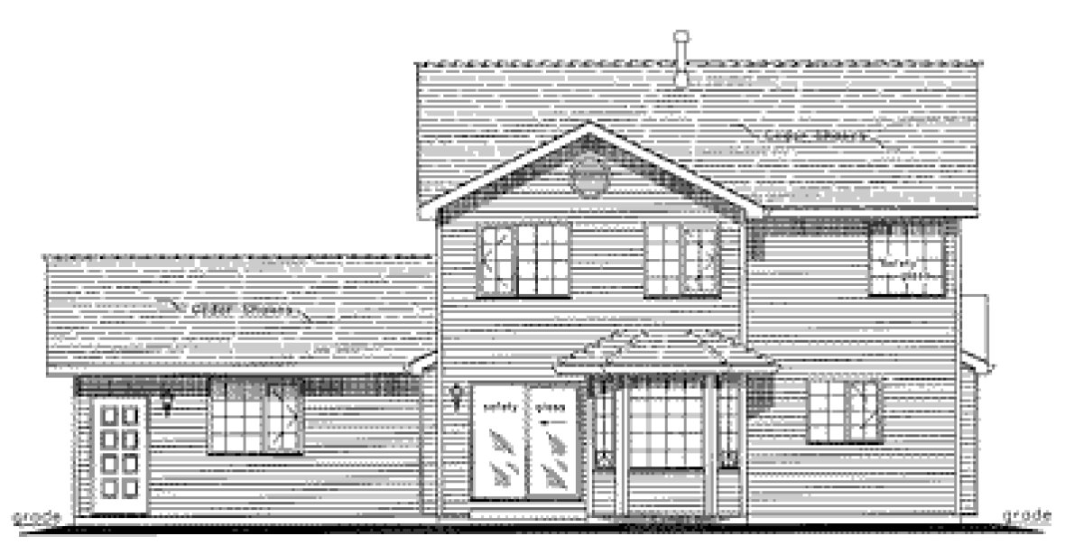Rear Elevation for House Plan #135449