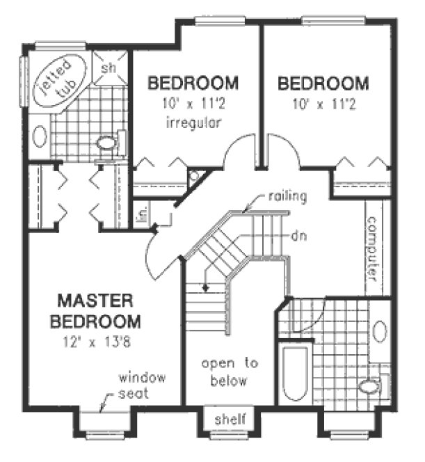 Second Floor Plan for House Plan #135449