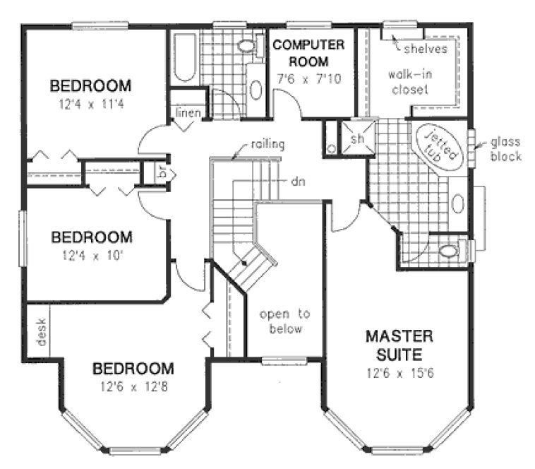 Second Floor Plan for House Plan #137449