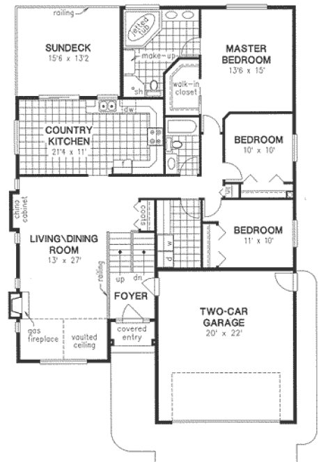 Main Floor Plan for House Plan #136824