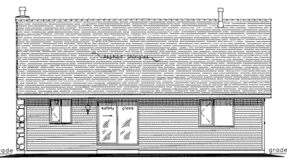 Rear Elevation for House Plan #139034