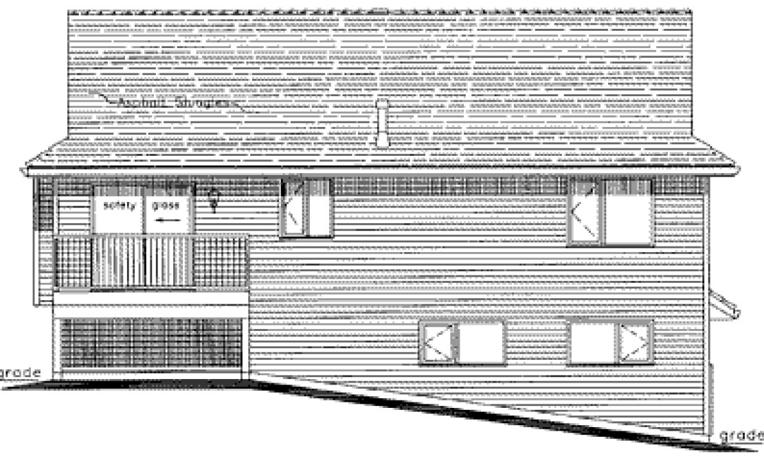 Rear Elevation for House Plan #137234