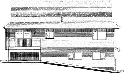 Rear Elevation for House Plan #137234