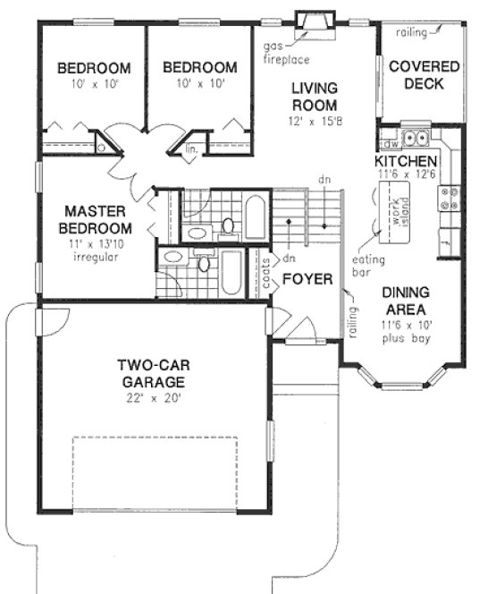 Second Floor Plan for House Plan #130334