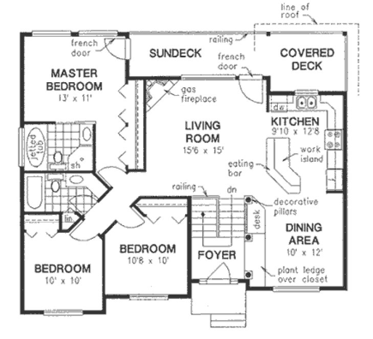 Second Floor Plan for House Plan #131334