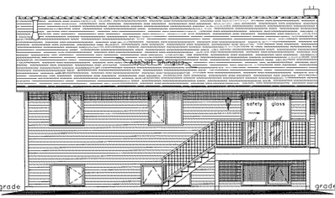 Rear Elevation for House Plan #132334
