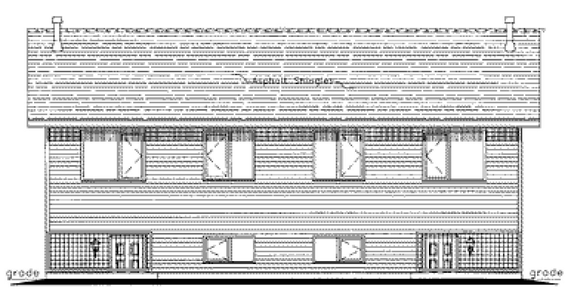 Rear Elevation for House Plan #134534