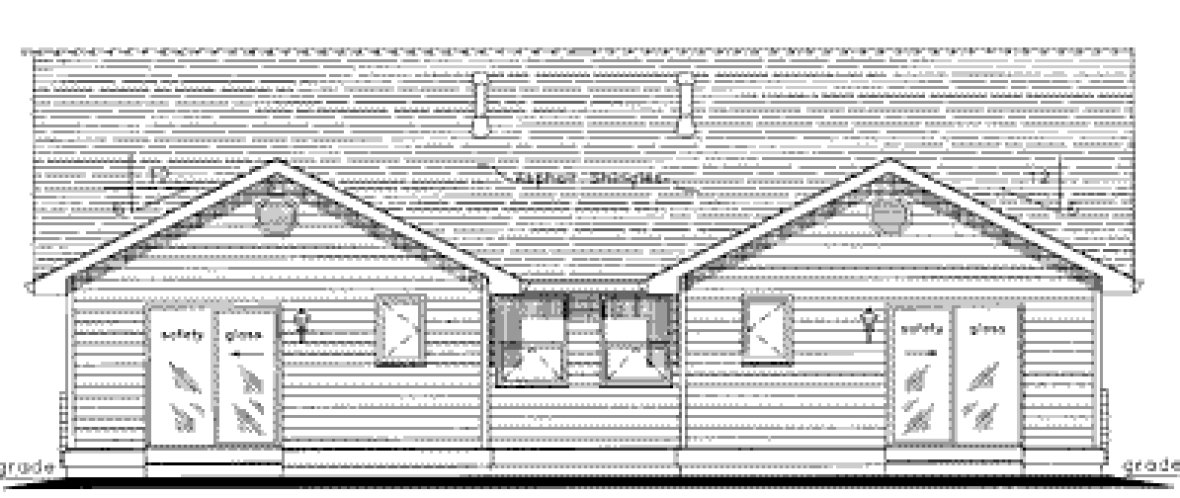Rear Elevation for House Plan #137534