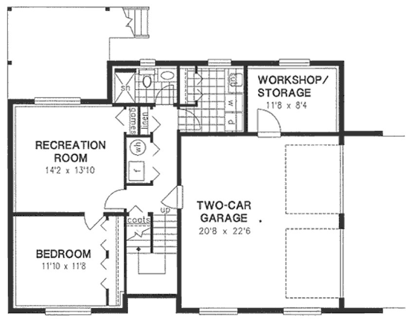 Basement Plan for House Plan #135044
