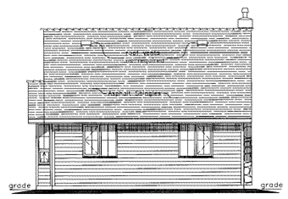 Rear Elevation for House Plan #134244