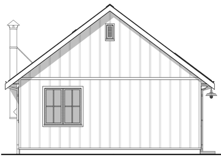 Rear Elevation for House Plan #591021