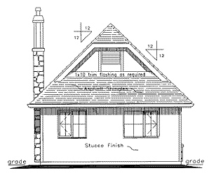 Rear Elevation for House Plan #136244