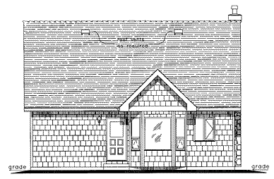 Rear Elevation for House Plan #130344