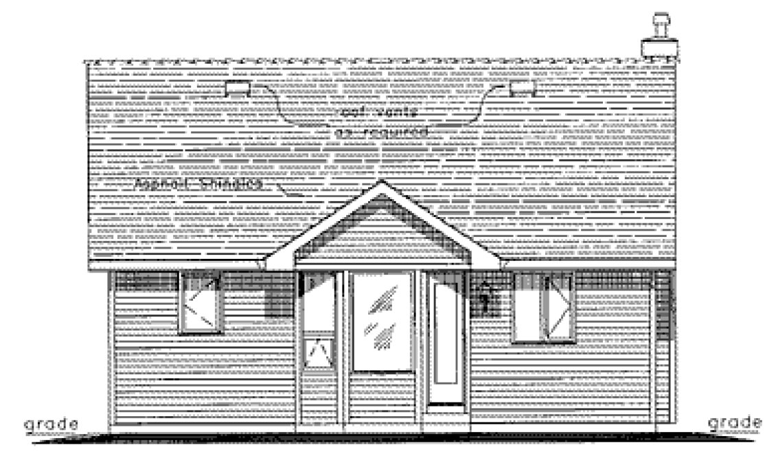 Rear Elevation for House Plan #131344