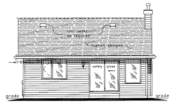 Rear Elevation for House Plan #133344