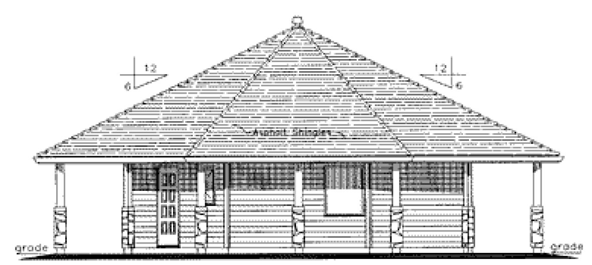Rear Elevation for House Plan #135344