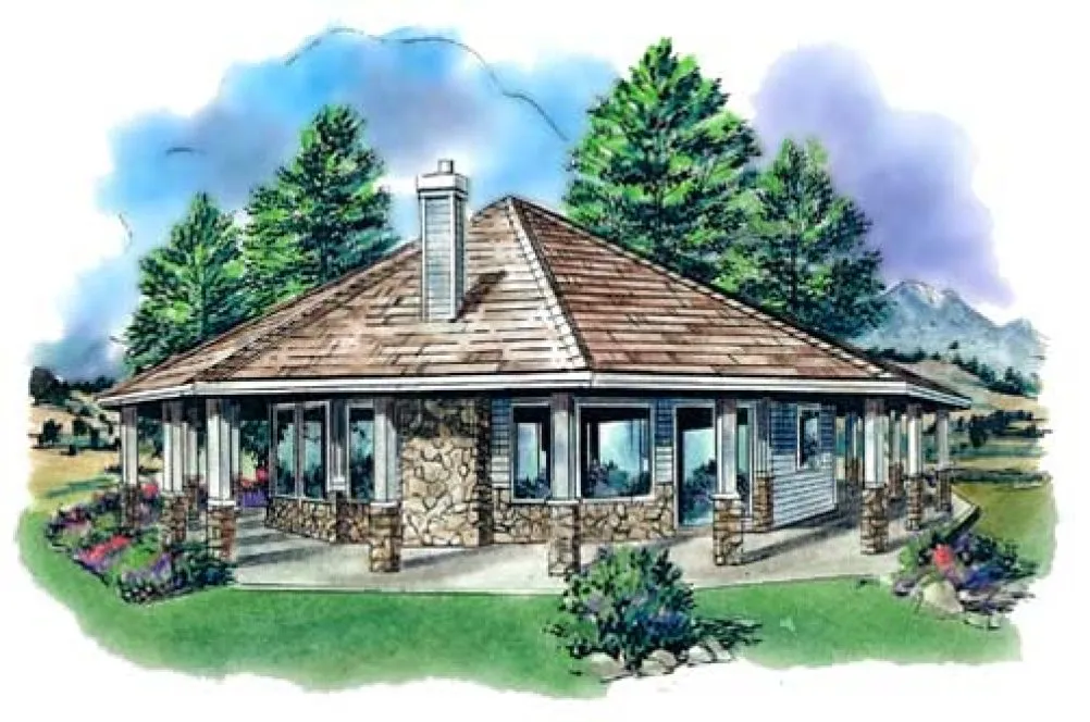 Full Rendering for House Plan #135344