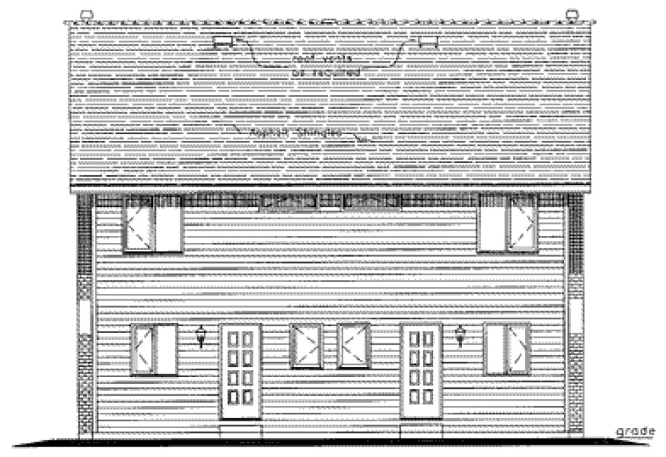 Rear Elevation for House Plan #139344