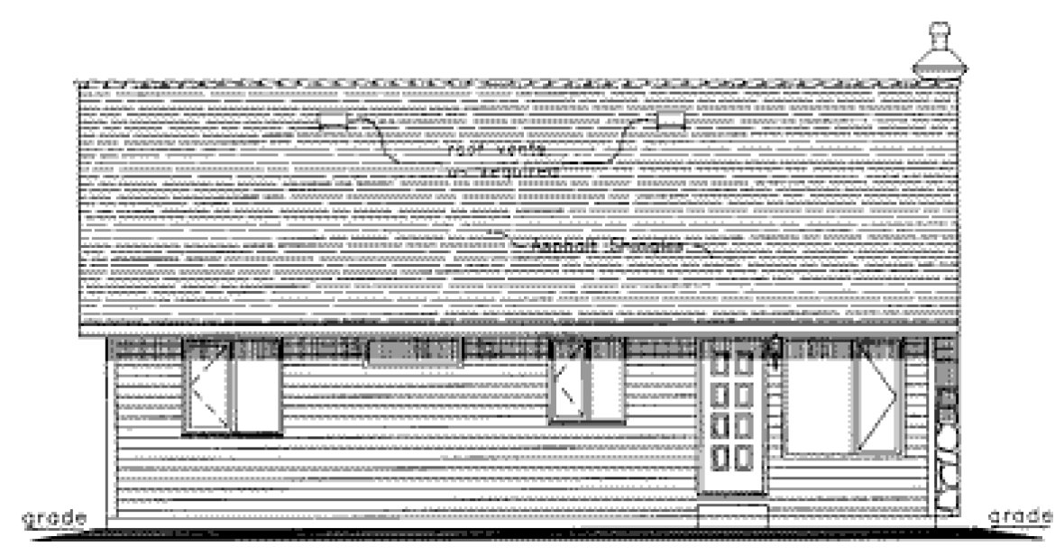 Rear Elevation for House Plan #130444