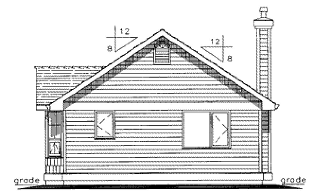 Rear Elevation for House Plan #132644