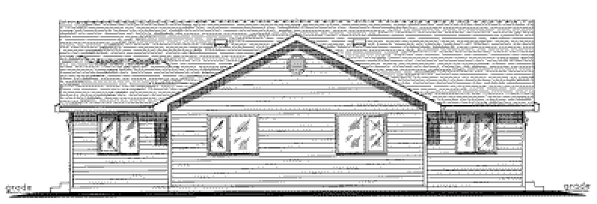 Rear Elevation for House Plan #139054