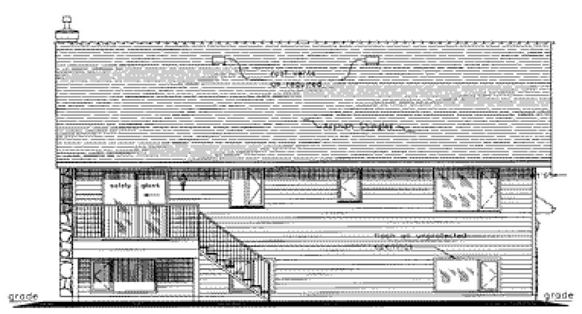 Rear Elevation for House Plan #139154