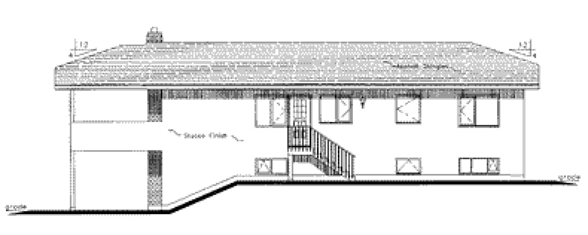 Rear Elevation for House Plan #133509