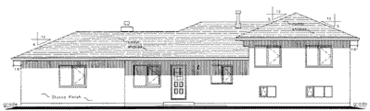 Rear Elevation for House Plan #130709