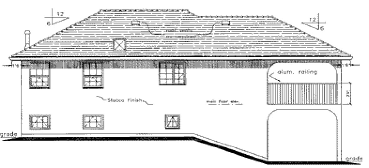 Rear Elevation for House Plan #132719