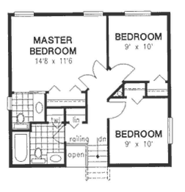 Second Floor Plan for House Plan #138229
