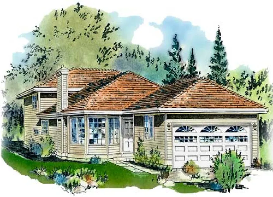 Full Rendering for House Plan #136329