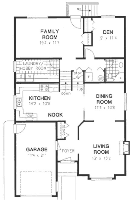 Main Floor Plan for House Plan #137329