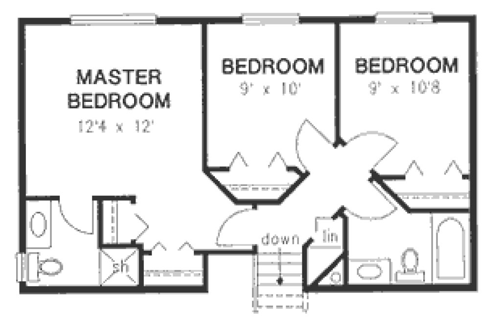 Second Floor Plan for House Plan #137329