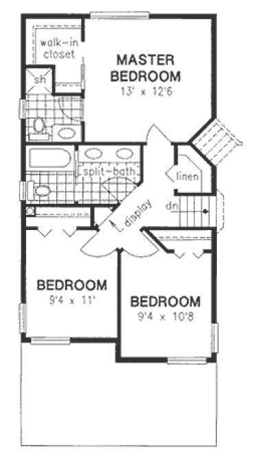 Second Floor Plan for House Plan #131429
