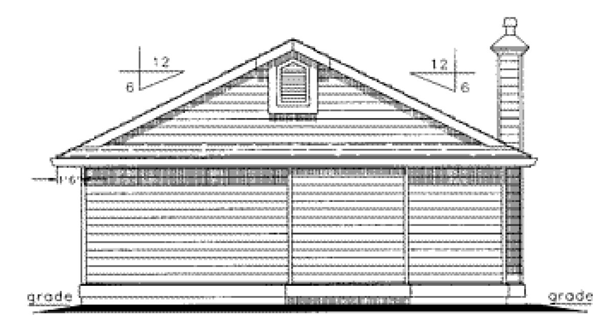 Rear Elevation for House Plan #133429