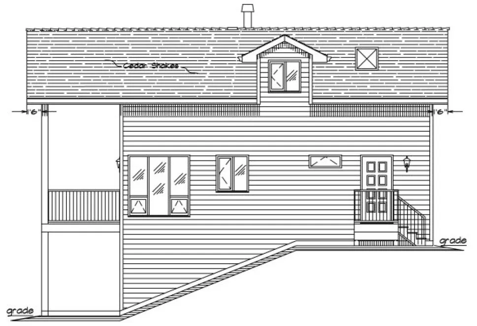 Right Elevation for House Plan #138429