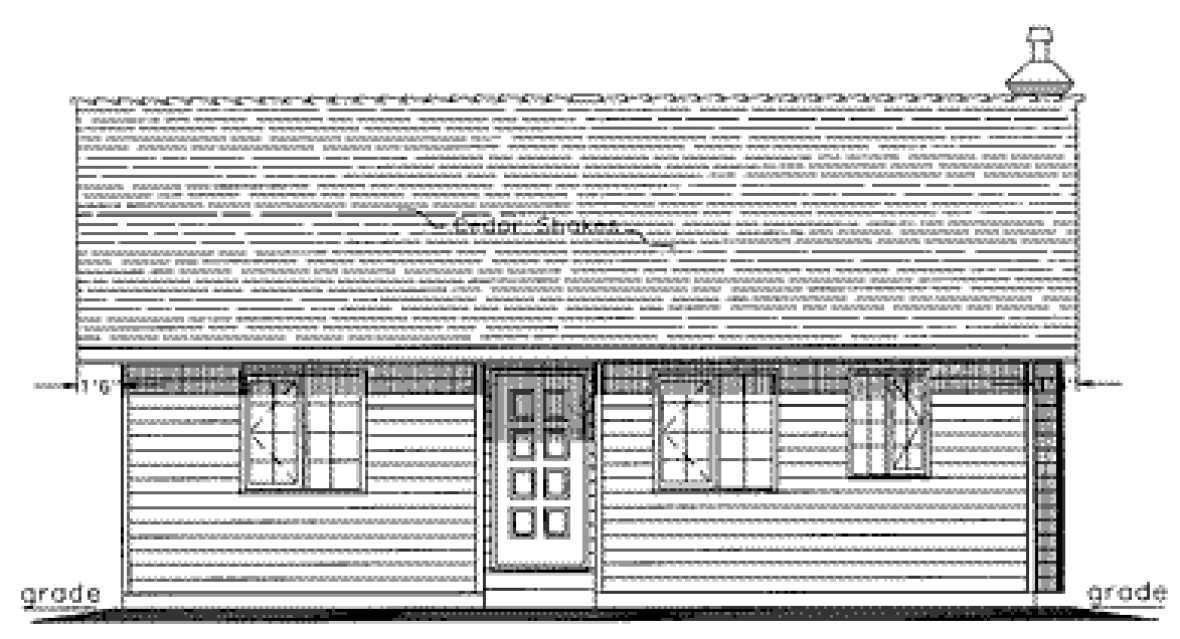 Rear Elevation for House Plan #132529