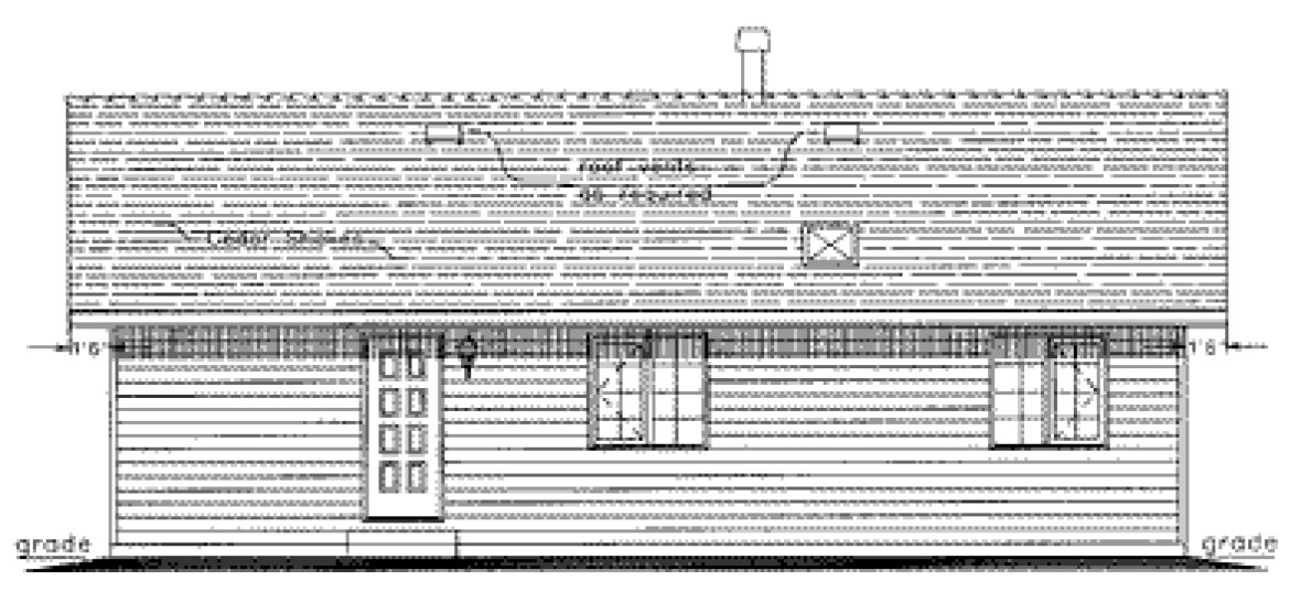 Rear Elevation for House Plan #134529