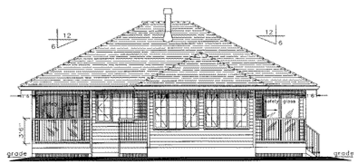 Rear Elevation for House Plan #133139