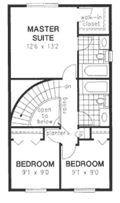 Second Floor Plan for House Plan #138139