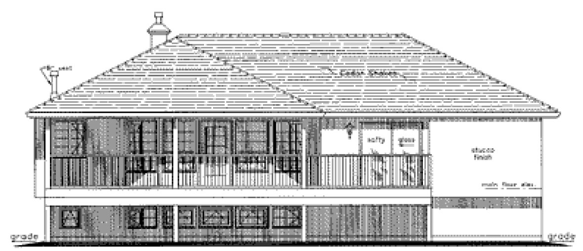 Rear Elevation for House Plan #136239