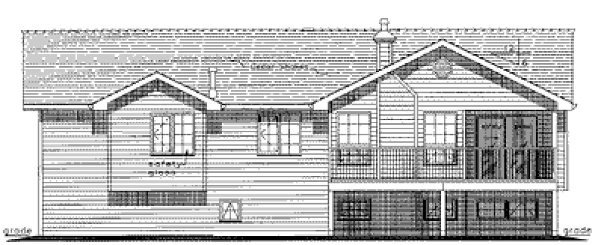 Rear Elevation for House Plan #138239