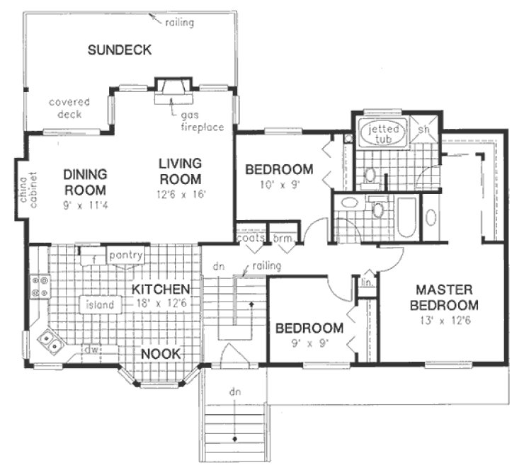 Main Floor Plan for House Plan #138239